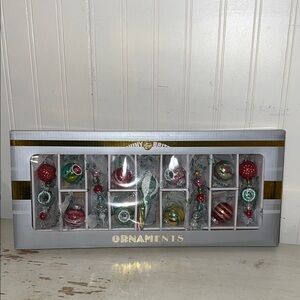 RARE Shiny Brite glass Christmas Ornaments indents